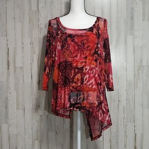 Lynn Ritchie Silver 2 Piece Asymmetrical Blous